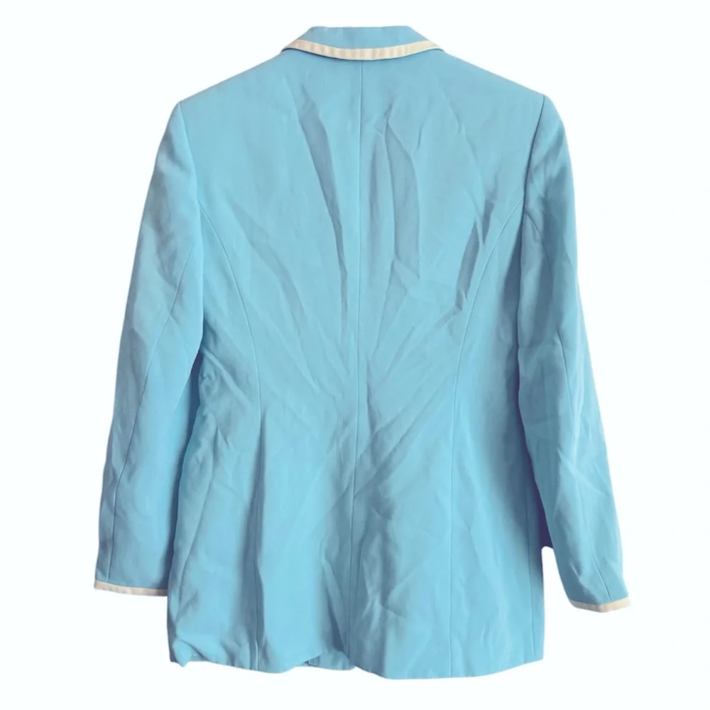 Vintage Mondi Light Pale Blue Nautical Coastal Cruise Blazer Jacket - Picture 2 of 5
